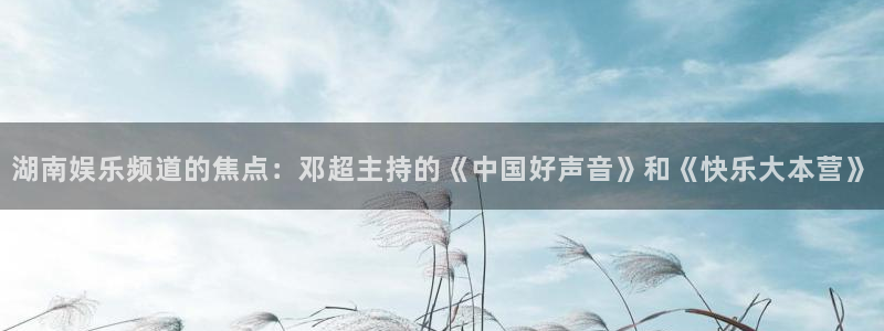 app彩神：湖南娱乐频道的焦点：邓超主持的《中国好声音》和《快乐大本营》
